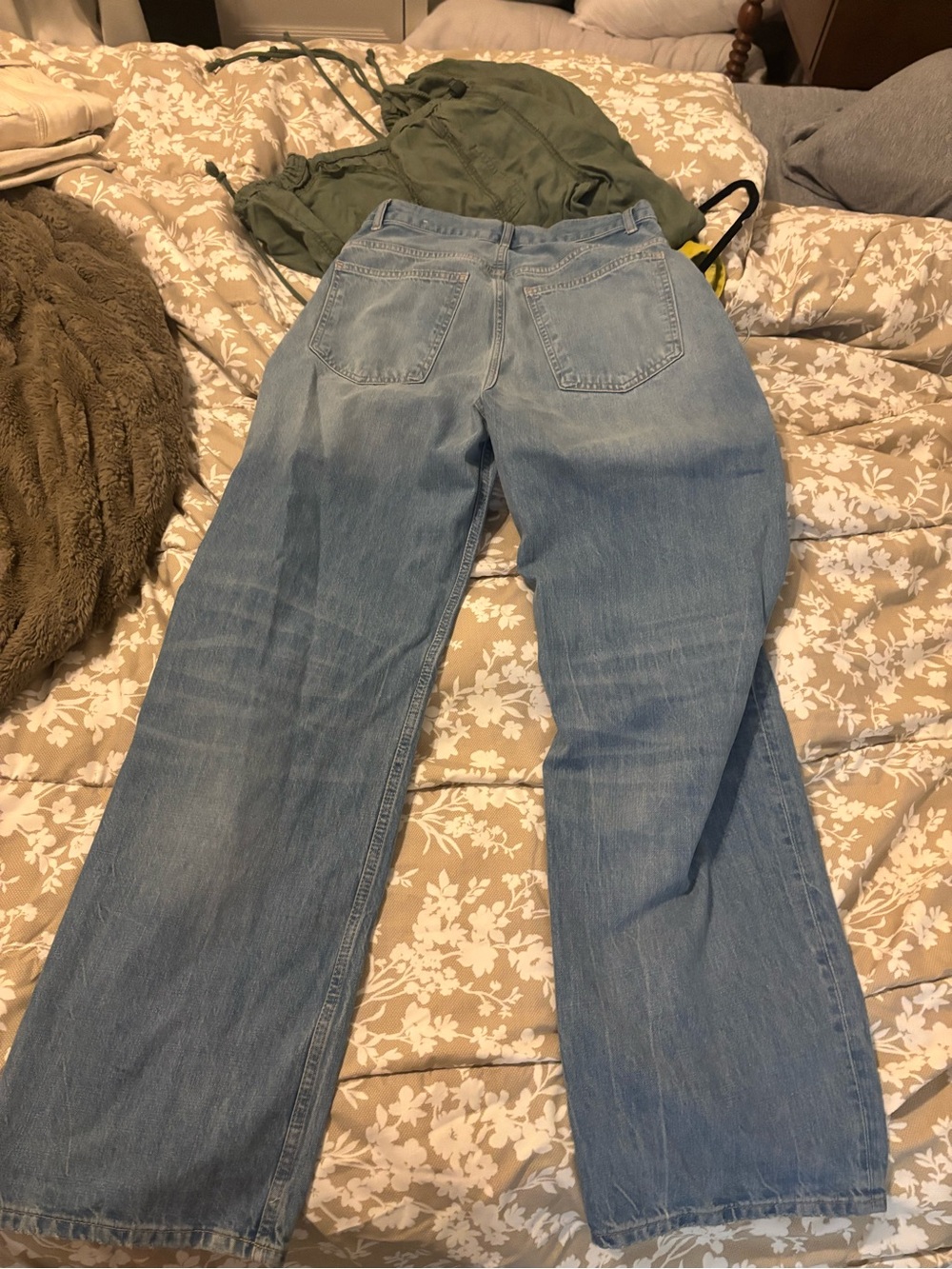 Zara Light Blue High-Rise Straight-Leg Jeans